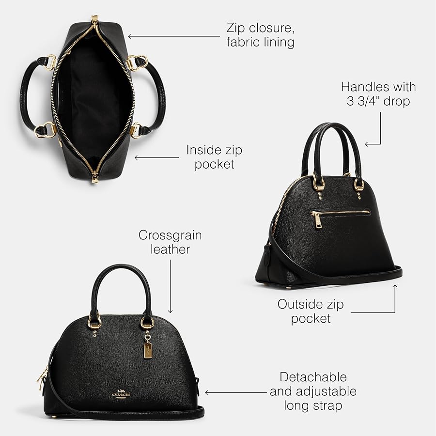 COACH Unisex's Katy Satchel, Black : Amazon.ca: Home